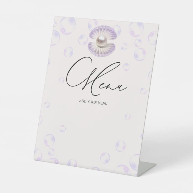 Expositor En L Little Pearl Menu Baby Shower (Anverso)