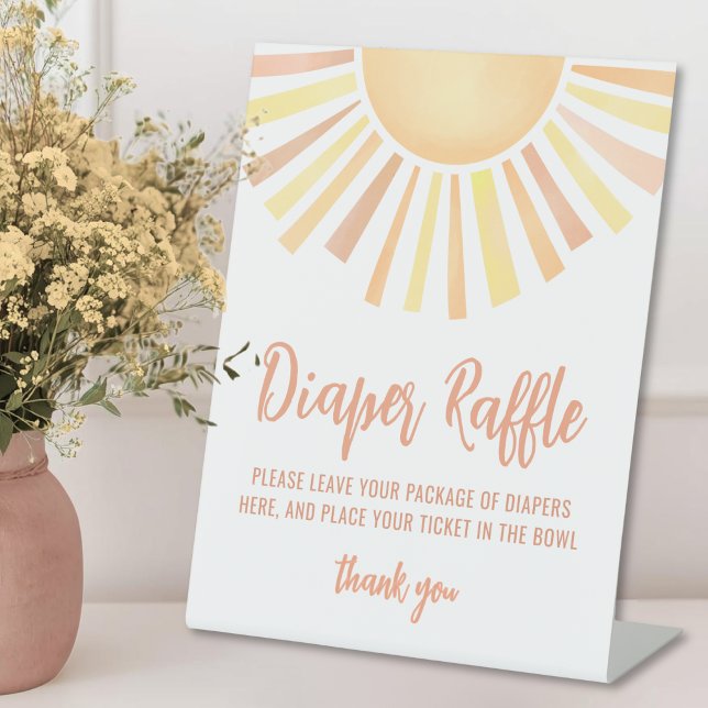 Expositor En L Little Ray Of Sunshine Baby Shower Diaper Raffle (Little Ray Of Sunshine Baby Shower Diaper Raffle Pedestal Sign)