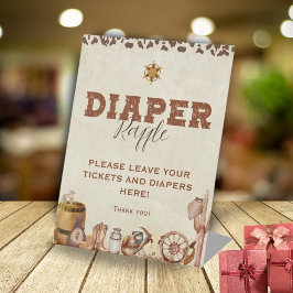 Expositor En L Little Western Cowboy Baby Shower Diaper Raffle