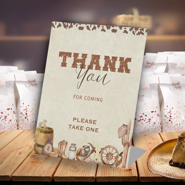 Expositor En L Little Western Cowboy Baby Shower Gracias (Subido por el creador)