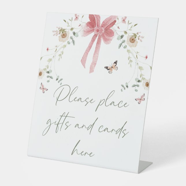 Expositor En L Little Wildflower Butterfly Girl Baby Shower (Anverso)