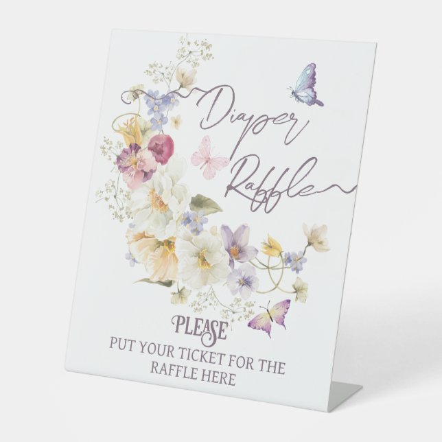 Expositor En L Little Wildflower rústico Baby Shower Diaper (Anverso)