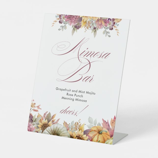 Expositor En L Lluvia de Amor para Novia barra de Mimosa (Anverso)