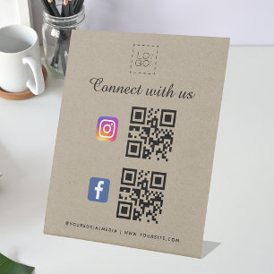 Expositor En L Logo de Kraft Qr Code Square en Facebook Instagram