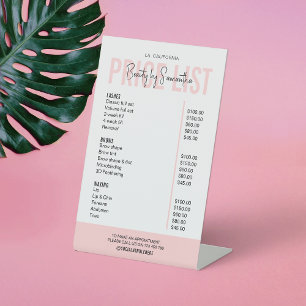 Expositor En L Logo de moda Menú de precios de Salón de Belleza R