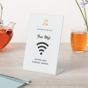 Expositor En L Logo de negocios de Internet inalámbrica blanco