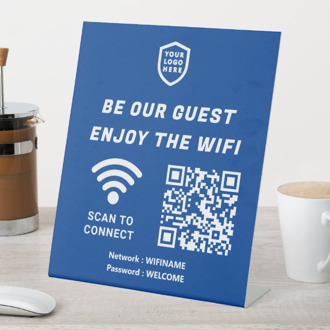 Expositor En L Logo de QR Connect Wifi Blue Business (In Situ)