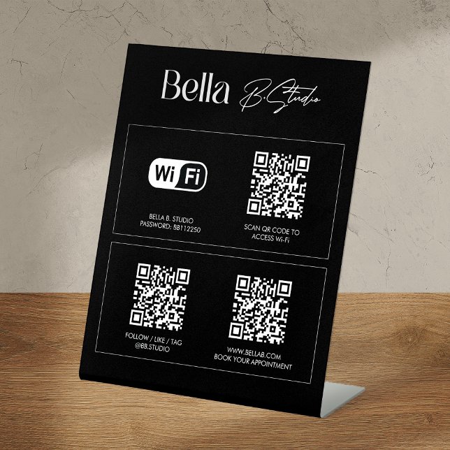 Expositor En L Logo QR Code Social Media Wifi (Subido por el creador)