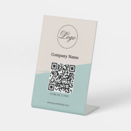 Expositor En L Logotipo comercial de pago de código QR con marca