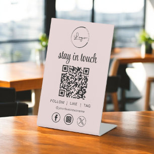 Expositor En L Logotipo comercial de QR Code para medios sociales