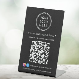 Expositor En L Logotipo comercial Escanme Código QR Medios social