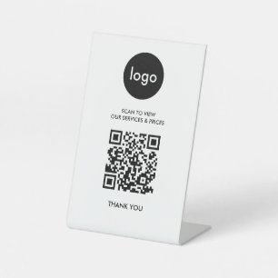 Expositor En L Logotipo comercial Lista de precios escaneables de