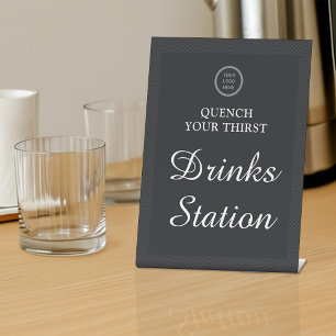 Expositor En L Logotipo comercial Moderna estación de bebidas en