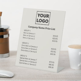 Expositor En L Logotipo comercial personalizado Lista de precios