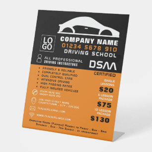 Expositor En L Logotipo de coche en blanco y negro, Escuela de Co