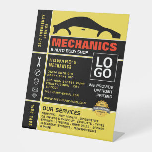 Expositor En L Logotipo de coche, mecánica automática y publicida