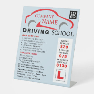 Expositor En L Logotipo de coche rojo, escuela de conducción, anu