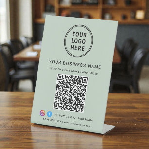 Expositor En L Logotipo de código QR de negocio Sage de redes soc
