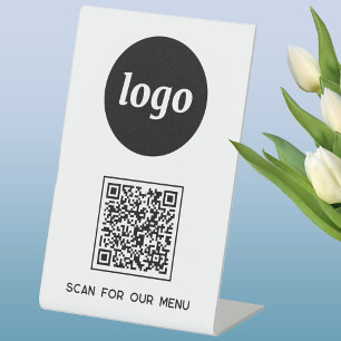 Expositor En L Logotipo de código QR Negocio Escanea para Menú