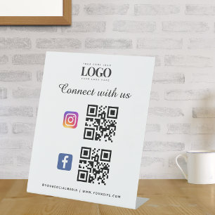 Expositor En L Logotipo de código Qr para medios sociales Faceboo