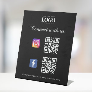 Expositor En L Logotipo de código Qr para medios sociales Faceboo