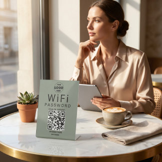 Expositor En L Logotipo de código QR WiFi empresarial verde salvi