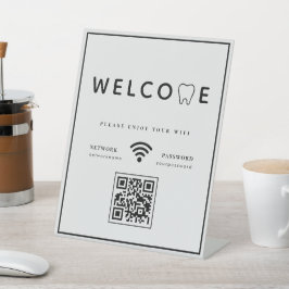 Expositor En L Logotipo de dientes simple Bienvenido WIFI QR Code