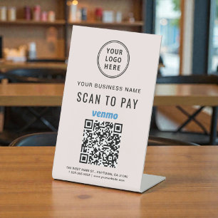 Expositor En L Logotipo de escaneo de código QR de Venmo para pag