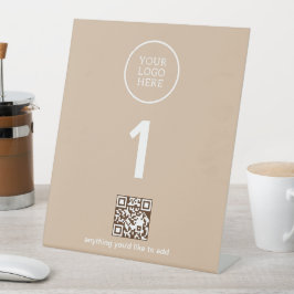 Expositor En L Logotipo de la compañía con código QR