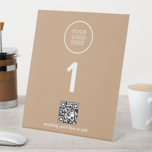 Expositor En L Logotipo de la compañía con código QR
