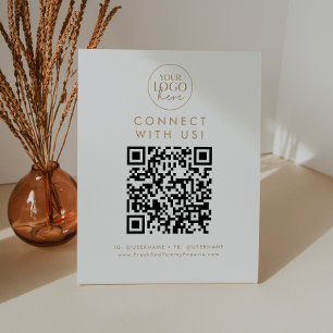 Expositor En L Logotipo de moda Gold conecta con los medios socia