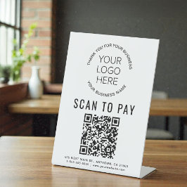 Expositor En L Logotipo de negocio de código QR para pagar con es