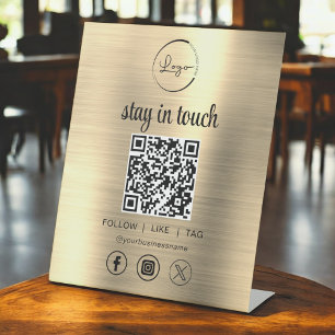Expositor En L Logotipo de negocio del código QR de medios social