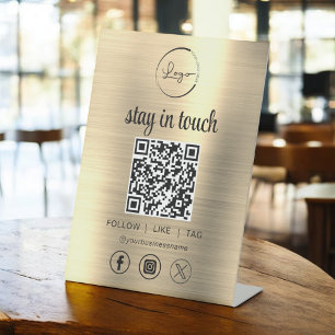 Expositor En L Logotipo de negocio del código QR de medios social