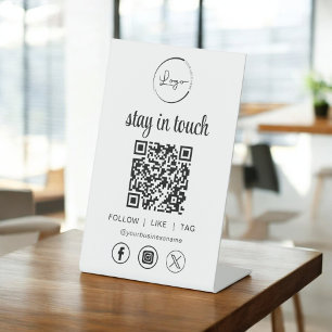 Expositor En L Logotipo de negocio del código QR para medios soci