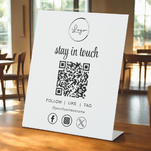Expositor En L Logotipo de negocio del código QR para medios soci