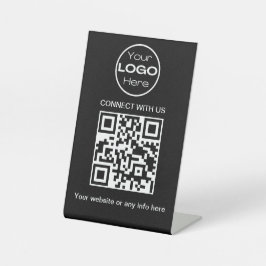 Expositor En L Logotipo de negocio minimalista negro y código QR