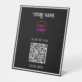 Expositor En L Logotipo de negocio simple y código QR negro para 
