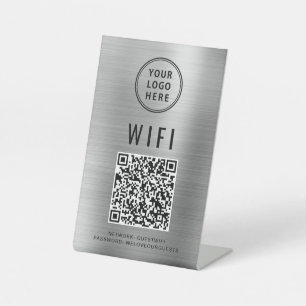 Expositor En L Logotipo De Negocio Wifi QR Código Scan To Connect