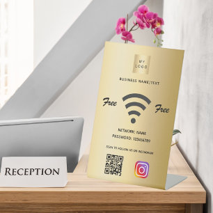 Expositor En L logotipo de negocios WiFi código qr en Instagram o