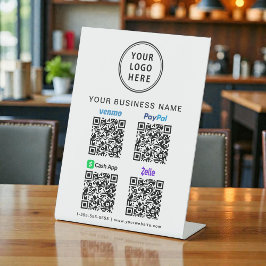 Expositor En L Logotipo de Paypal Venmo CashApp Zelle QR Codes