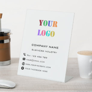 Expositor En L Logotipo de personalizado y Rótulo de texto para e