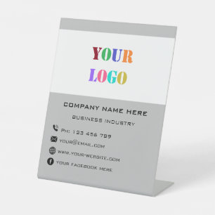 Expositor En L Logotipo de personalizado y Rótulo de texto para e