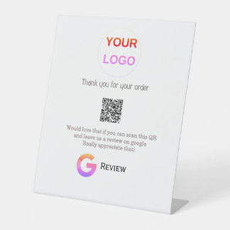 Expositor En L logotipo de reseña de negocio de Google Scan QR re
