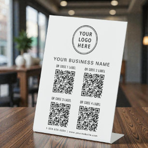 Expositor En L Logotipo empresarial 4 Códigos QR