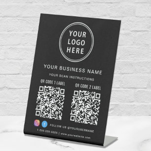 Expositor En L Logotipo empresarial Códigos QR 2 Redes sociales N