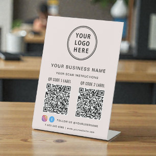 Expositor En L Logotipo empresarial Códigos QR Redes sociales Ros