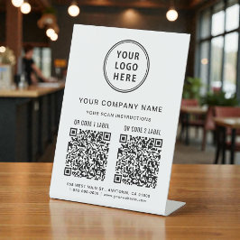 Expositor En L Logotipo Empresarial Crear 2 Códigos QR en Redes S