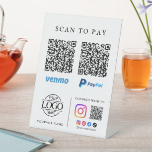 Expositor En L Logotipo Empresarial de Código QR de Pago de Escan