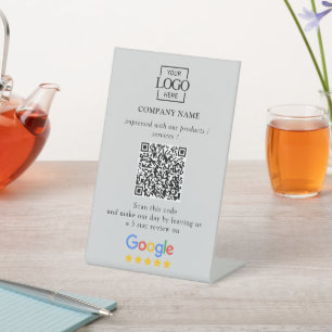 Expositor En L Logotipo Empresarial de Código QR de Reseñas Perso